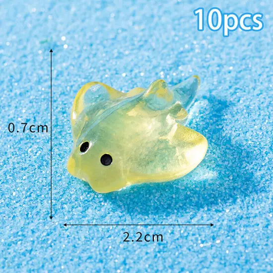 10Pcs Cartoon Mini Cute Manta Ray Mini Ornaments Aquarium Fish Tank Decoratio Sn