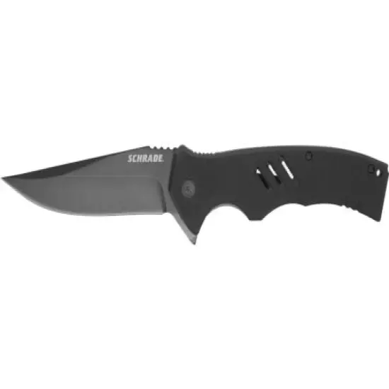 Schrade Sentiment Folding Knife 3.83" Drop Point AUS-8 Stainless Black Blade G-1