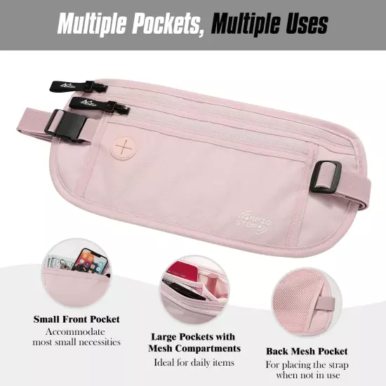 Secure Travel Money Belt, Undercover Hidden RFID Blocking Travel Wallet, Anti-Th