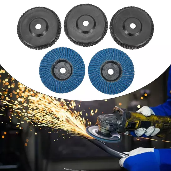 5pcs Grinding Discs Blue Flap Flat For Angle Grinder Wheels Zirconium Corundum