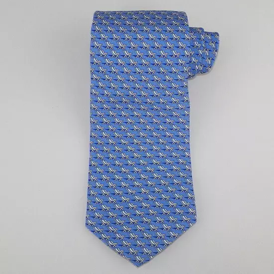 VINEYARD VINES Mens Blue White Navy BEACH CHAIRS Handmade Silk Tie USA NWT