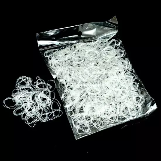 1000pcs Clear Elastic Hair Bands Braiding Rubber Band Tiny Small Hair Rope Ties