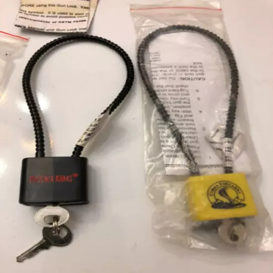 Lot Of 2 Universal Cable Lock for Gun Pistol Rifle Shotgun or Bicycle