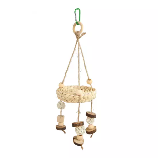 Bird Woven Swing Toy Natural Relieve Boredom Promotes Health Bird Woven Hammock