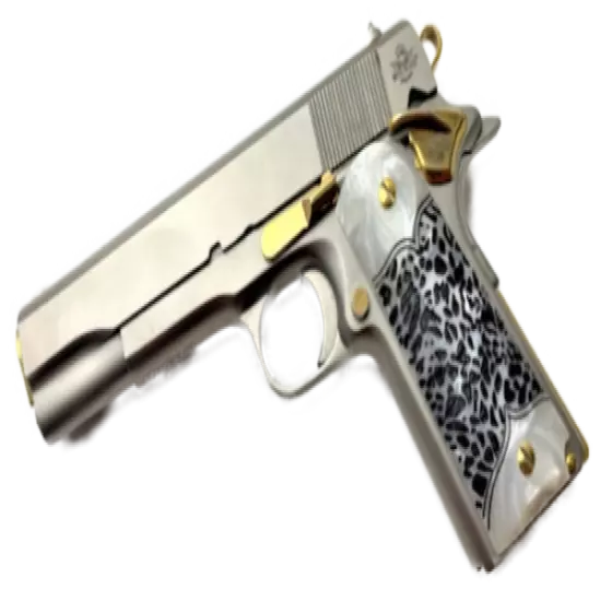 1911 Colt & Clones CUSTOM GUN GRIPS Pearl & Pattern w/4 24k Gold Screws