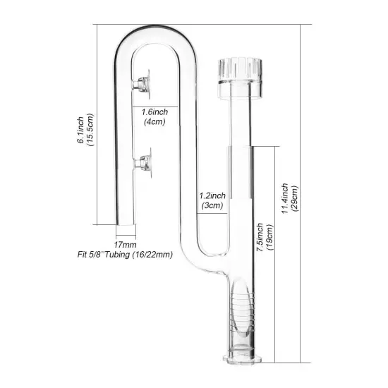 Aquatic Glass Lily Pipe Inflow with Surface Skimmer for Aquarium Filter Tubing