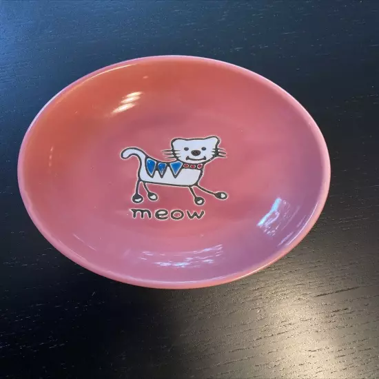 Pet RageUs Silly Kitty Saucer 5” x 1” 2.5 oz Stoneware Cat Dish