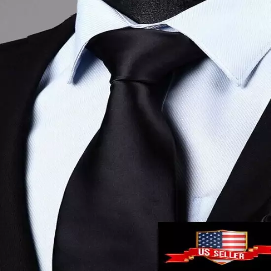 New Men's Dress Tie Solid Color Classic Neck Tie Necktie Wedding Formal USA