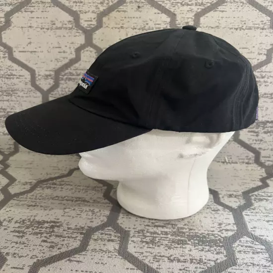 Patagonia Hat Netplus P6 Logo Strapback 6 Panel Black Cap Unstructured Dad GUC