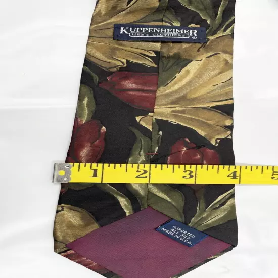 Kuppenheimer Watercolor Abstract Art Floral Colorful Silk Tie 4" x 57"