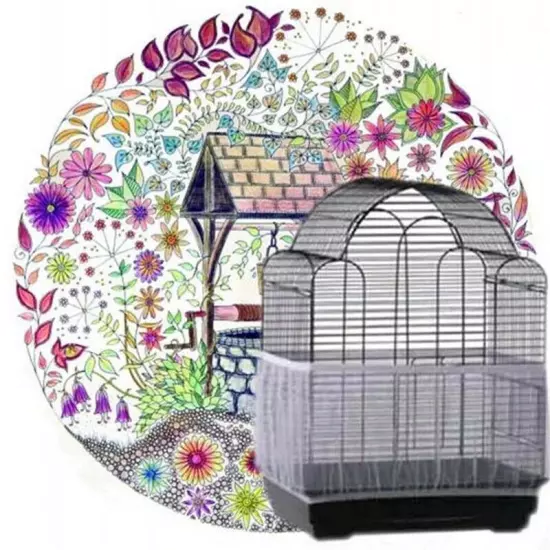 3pcs Receiver Seed Protector Mesh Bird Parrot Soft Easy Clean Bird Cage Cover