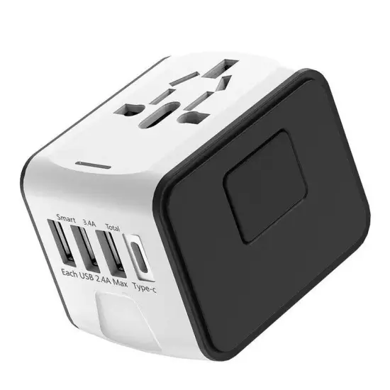 International Universal Travel Adapter 3 USB Type-C Converter Power Plug Charger