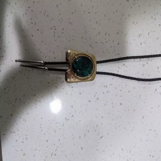 Natural Green/ Turquoise Bolo Tie