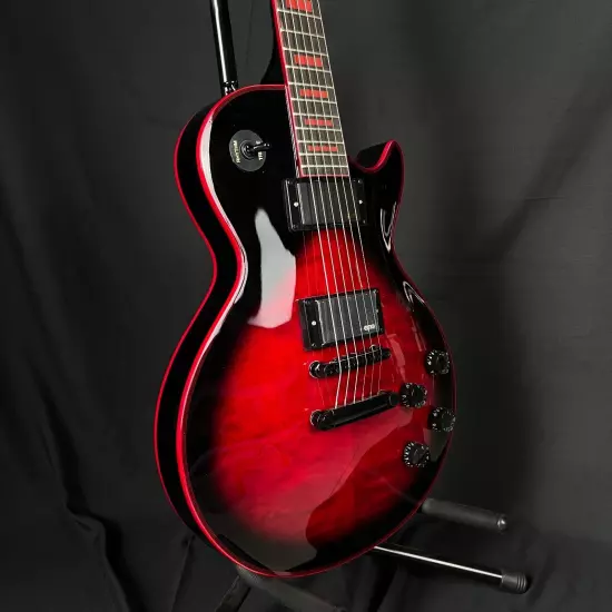 Red Blast Electric Guitar Rosewood Fingerboard with Red Inlays Black Widow