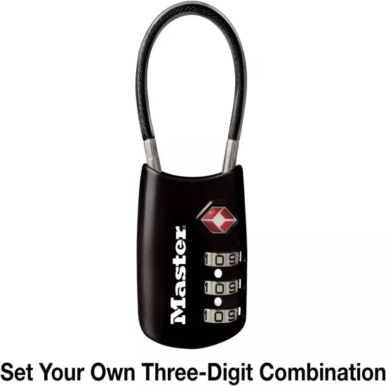 Black Set Your Own Combination TSA Approved Luggage Lock, Travel Lock for Backpa