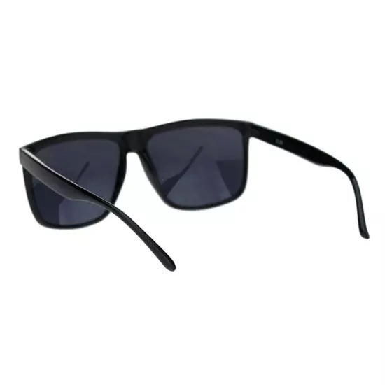 Dark Black Lens Men's Sunglasses Classic Square Frame Black UV 400