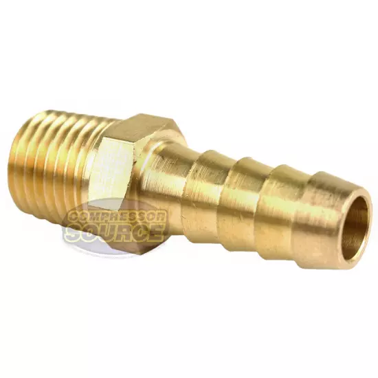 10 Pack 3/8" x 1/4" MNPT Pipe Thread Brass Air Hose Barb Fitting For 3/8" Hose