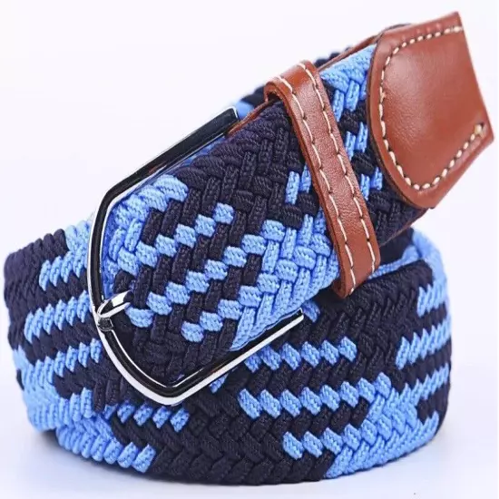 Mens Womens Belt Unisex Braided Elastic Stretch Fabric Enduring Woven Many Sizes