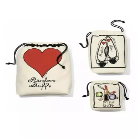 Brighton Travel Dust Bag Set of 3 Decorative Protective Dust Bags