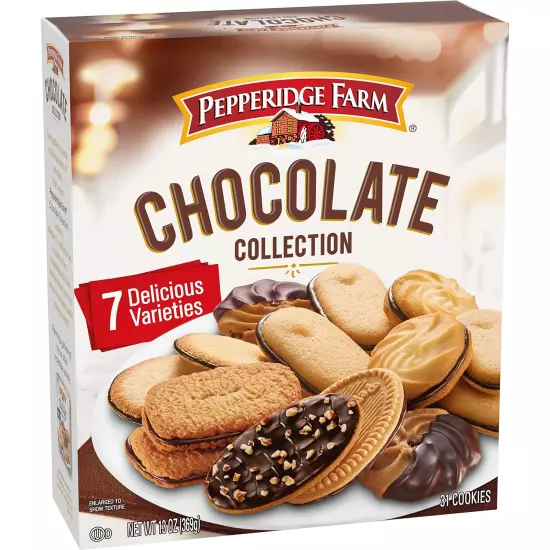 Chocolate Collection, 7 Cookie Varieties, 13-Oz Box