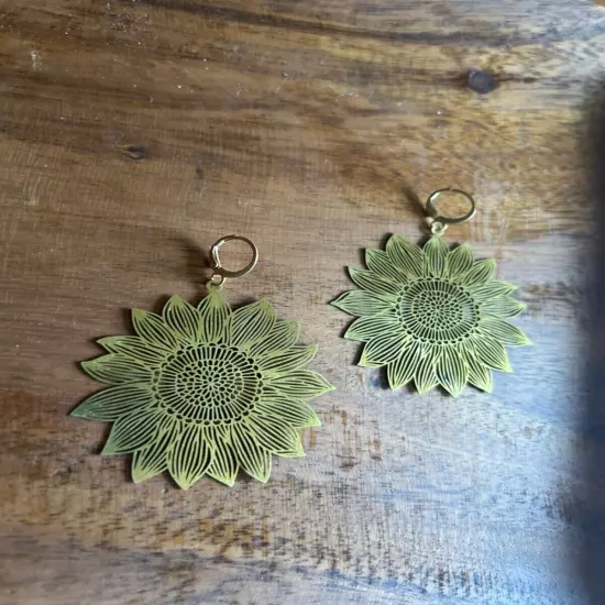 Gold Sunflower Earrings 05072 Flower Earrings