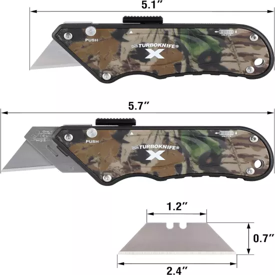 Box Cutter Utility Knife, Lightweight Razor Knife Box Cutters with 5 SK5 Blades,