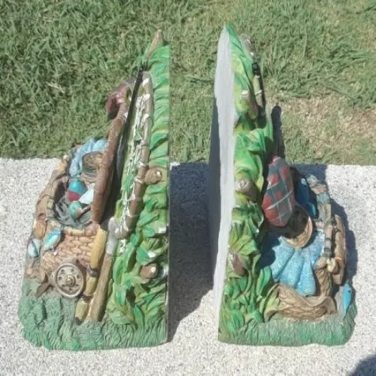 FISHING THEMED BOOK ENDS FOR THE FISHERMAN WHO HAS EVERYTHING ELSE NICE GIFT