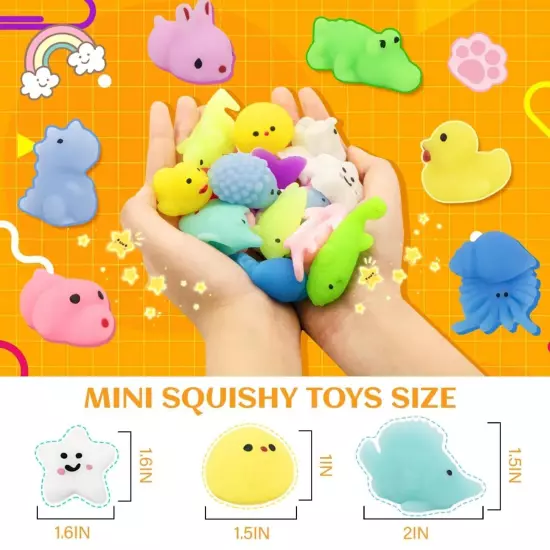 60 Pack Mochi Squishy Toys for Kids,Squishies Sensory Bulk Toys,Stress Relief...