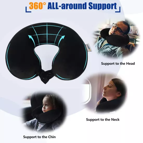 Travel Pillow 100% Pure Memory Foam Travel Neck Pillow, Airplane Pillow for Trav