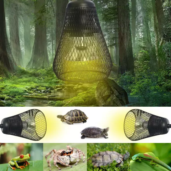 Timeable Reptile Heat Lamp Dimmable Tortoise Lizards UVA UVB Lamp Cover US