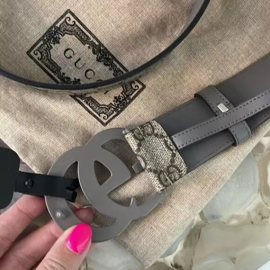 $1,185 NEW Authentic GUCCI Belt 85-34 GG LOGO Signature Canvas SALE Monogram