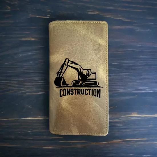 Construction Rodeo Wallet Cowboy Western Buffalo Leather Premium Excavator NEW