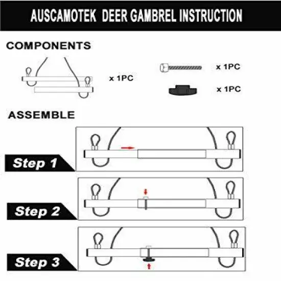 Deer Hoist Gambrel Hanging Triangle For Skinning Dressing Gutting Big Hunting Ga