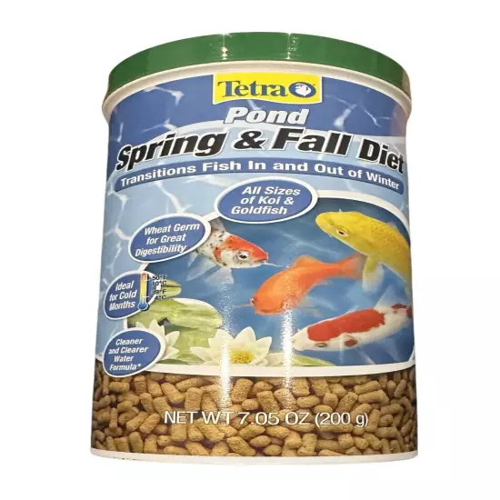 TetraPond Spring And Fall Diet 7.05 Ounces, Pond Fish Food, For Goldfish And Koi