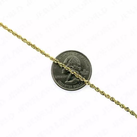 Real 10K Yellow Gold 2.5mm Diamond Cut Rope Chain Pendant Necklace 16"-30"