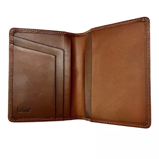 Hartmann Pebble Leather Passport Cover Dark Cognac Color