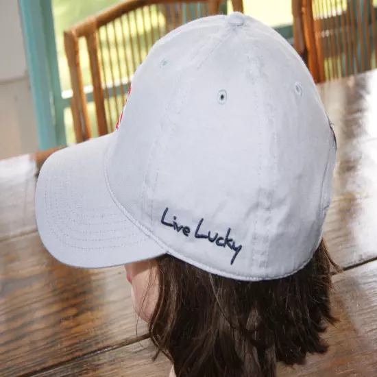 Black Clover Live Lucky Golf Hat Cap Top Golf Gray USA Flag Cap Strapback