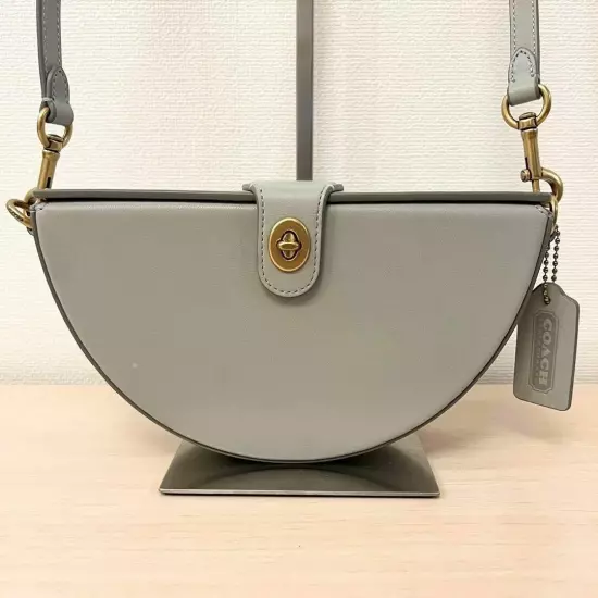 COACH City Blox Semi-Circle Crossbody Bag Turn Lock With Charm Blue Gray 17732