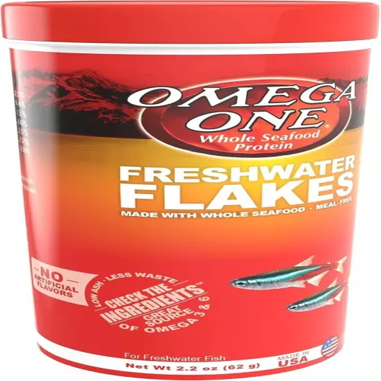 Omega One Freshwater Flakes, 2.2 oz