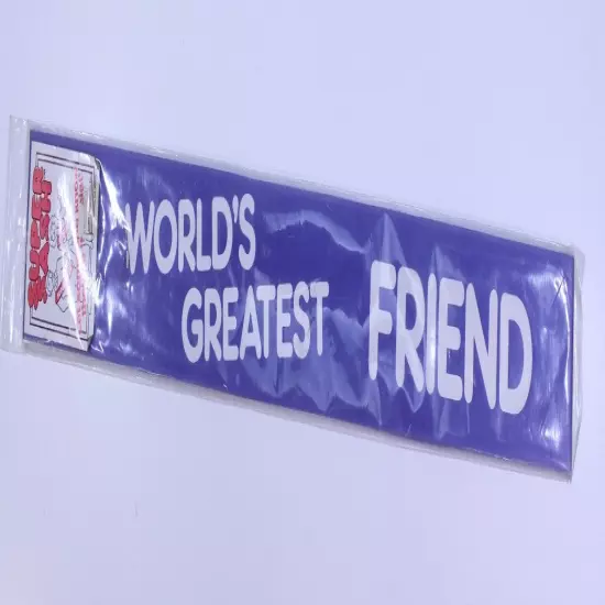 VTG NOS 1985 Super Sash Designsense World's Greatest Friend Blue Gift Funny NOS