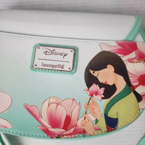 LOUNGEFLY DISNEY MULAN CRI-KEE LOTUS HANDBAG Light Green NWOT