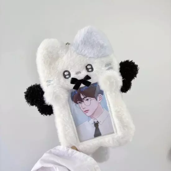 Student Card Holder Plush Photocard Case Cartoon Bus Door Cards Sleeve