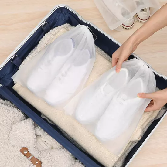 50X Drawstring Shoes Bags Travel Clothes Clear Portable Storage Bag Dust Pouch