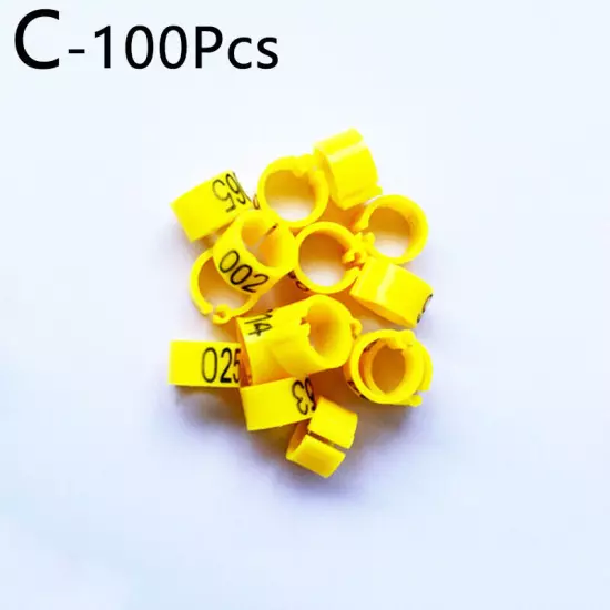 100Pcs 8mm Birds Pigeon Training Foot Rings Band Parrots Poultry Leg Feet Clip