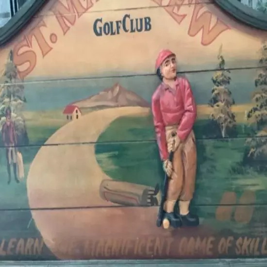 Vintage Wood St. MATTHEW GOLF CLUB AUTHENTIC Large Sign