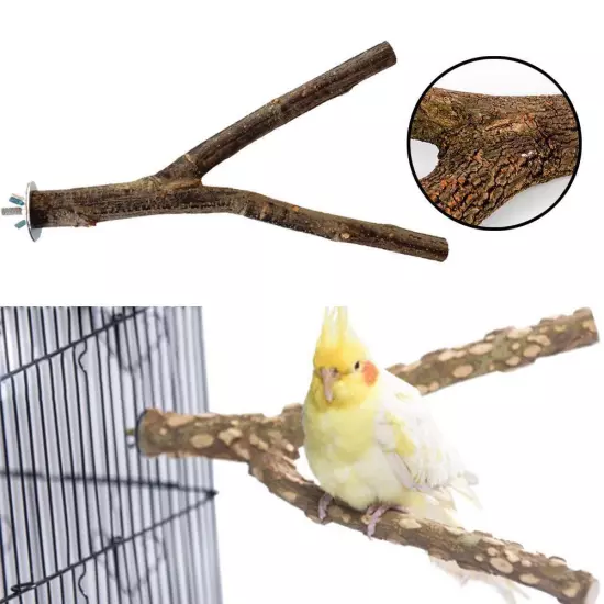 Caged Bird Natural Wooden Y Branch Perch Canary Finch Budgie Cockatiel ParฅGIFT