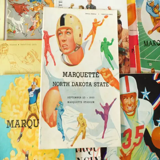 Lot of (17) Different 1950 to 1954 Marquette College Football Programs