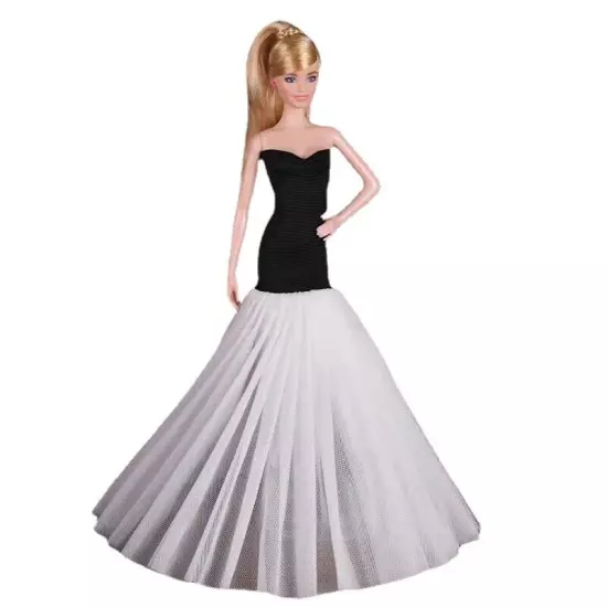 Black Style 1/6 Doll Clothes Handmade Wedding Dress 11.5" Dolls Outfits Gown Toy