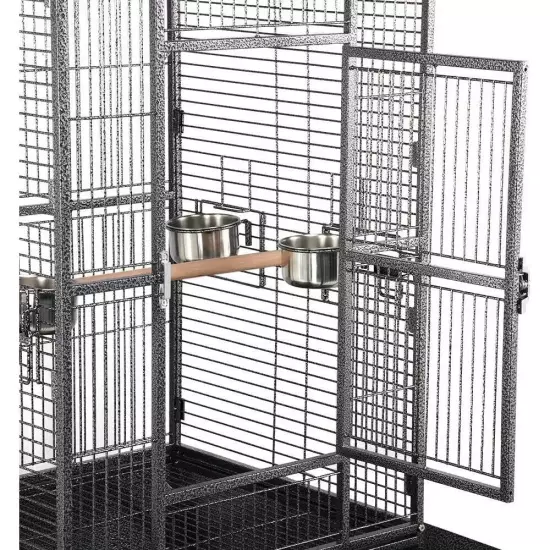 Wrought Iron Rolling Large Parrot Bird Cage for Cages & Hummingbird Aves