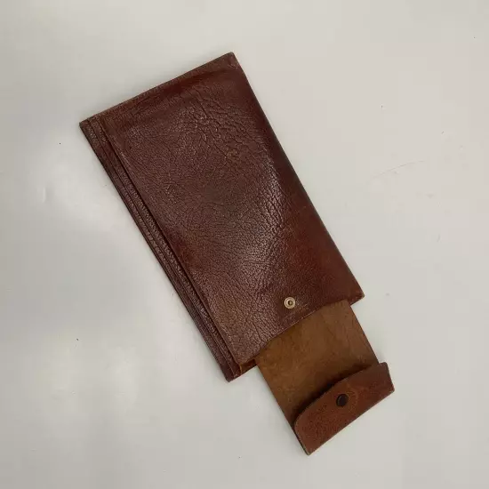 Vintage Leather Travel Wallet for Passport, Tickets, Documents, Checks - England